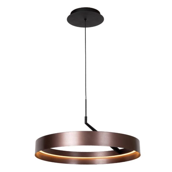 Lampadario ad anello per soggiorno moderno caffe nero led 36w cct 2200k 2700k 3000k dimmerabile