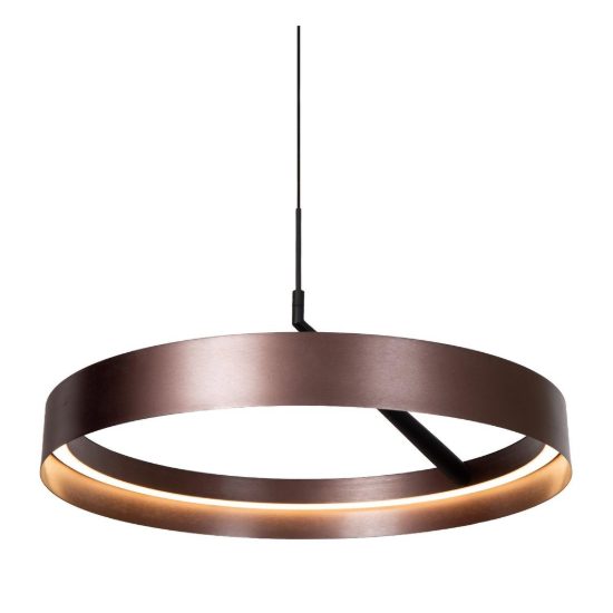 Lampadario ad anello per soggiorno moderno caffe nero led 36w cct 2200k 2700k 3000k dimmerabile