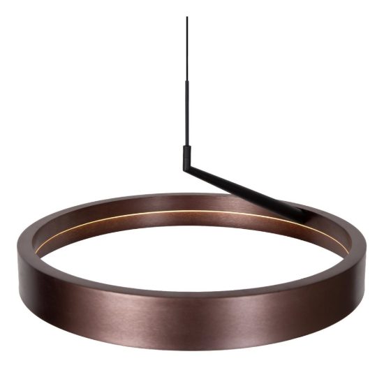 Lampadario ad anello per soggiorno moderno caffe nero led 36w cct 2200k 2700k 3000k dimmerabile