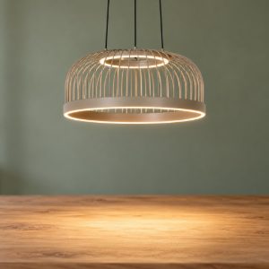 Lampadario a sospensione a cupola per cucina tortora led 22w cct 2200k 3300k 4000k dimmerabile