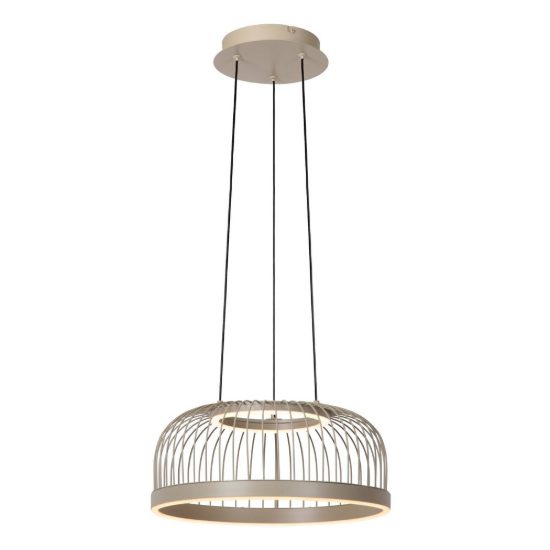 Lampadario a sospensione a cupola per cucina tortora led 22w cct 2200k 3300k 4000k dimmerabile