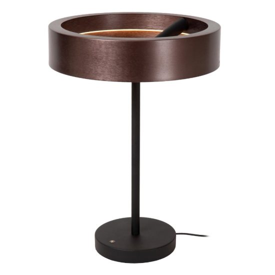 Lampada da tavolo ad anello per soggiorno caffe nero led 12w cct 2200k 3300k 4000k touch dimmer