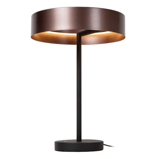 Lampada da tavolo ad anello per soggiorno caffe nero led 12w cct 2200k 3300k 4000k touch dimmer