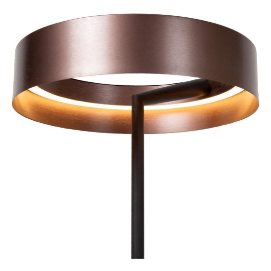 Lampada da tavolo ad anello per soggiorno caffe nero led 12w cct 2200k 3300k 4000k touch dimmer