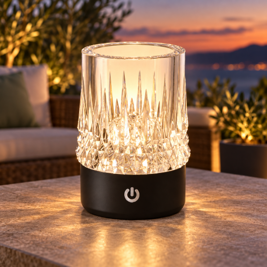 Lampada da tavolino per esterno nera led 3000k ip44 ricaricabile dimmerabile