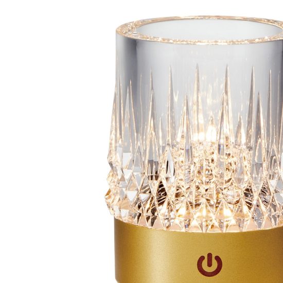 Lampada da tavolino per esterno ip44 oro led 3000k ricaricabile