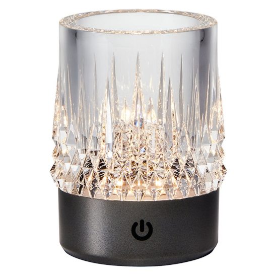Lampada portatile per tavolino esterno nera led 3000k ip44 ricaricabile dimmerabile
