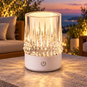 Lampada da tavolino per esterno led 1w 3000k ip44 ricaricabile dimmerabile bianca