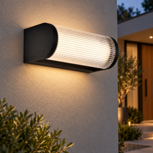 Applique da esterno moderna nera led 12w 3000k ip65