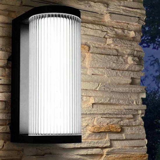 Applique da esterno moderna nera led 12w 3000k ip65