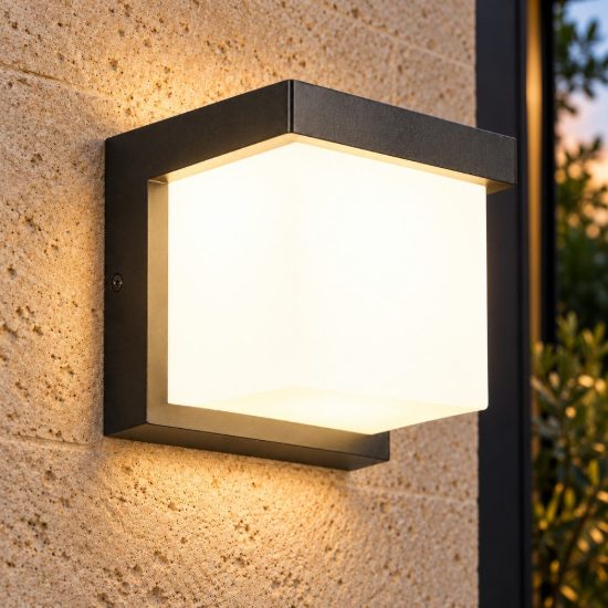 Applique da esterno led 10w 4000k ip44 moderna nera