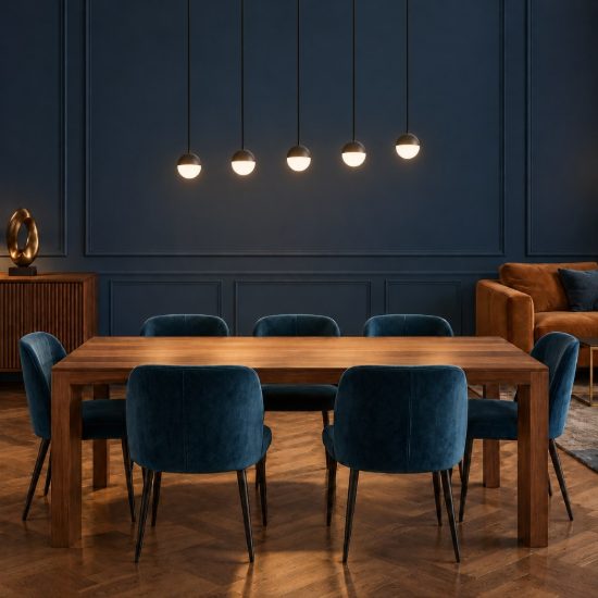 Lampadario 5 luci per sala da pranzo led 25w 3000k lineare antracite con sfere antracite bianche
