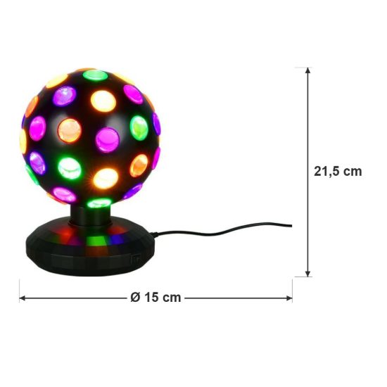 Lampada da tavolo led 1w 3000k usb-c per cameretta a forma di palla da discoteca nera