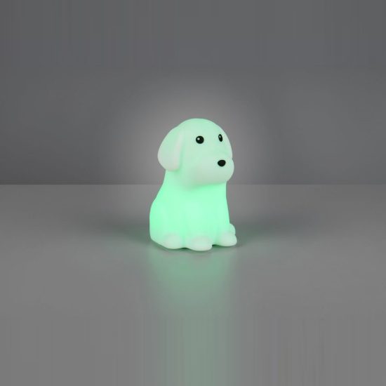 Lampada da tavolo led 0,5w 3000k rgb a batterie per cameretta a forma di cagnolino bianca