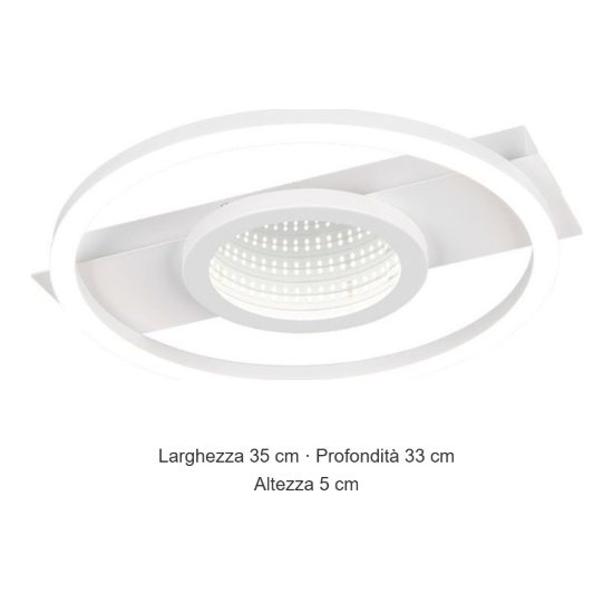 Plafoniera led 16w 4000k moderna bianca con effetto infinito rotondo