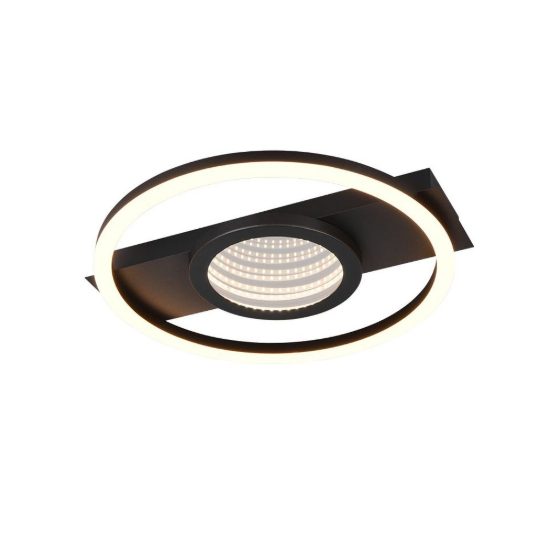 Plafoniera led 16w 3000k moderna nera con effetto infinito rotondo
