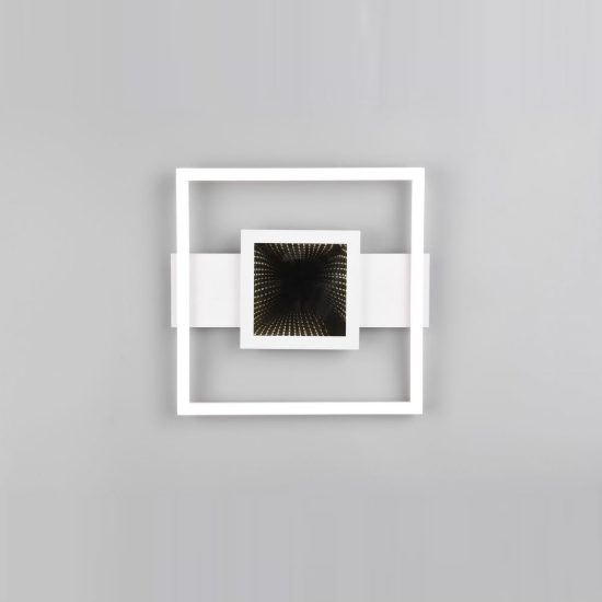 Plafoniera led 16w 4000k moderna bianca con effetto infinito quadrato