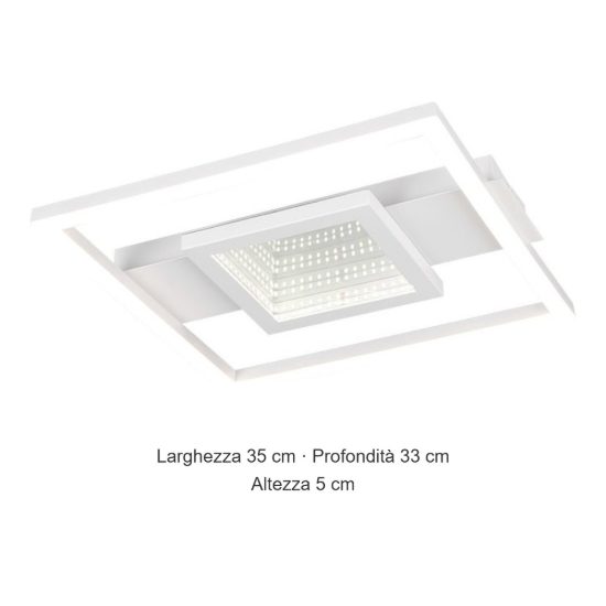Plafoniera led 16w 4000k moderna bianca con effetto infinito quadrato