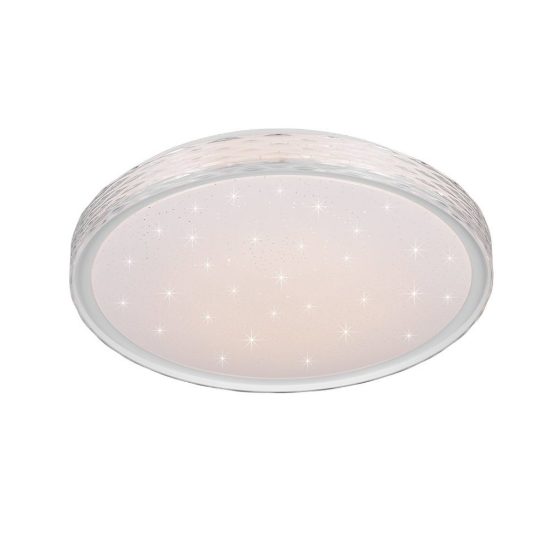 Plafoniera led 24w cct 2700k 6500k con telecomando bianca effetto cielo stellato cristallo