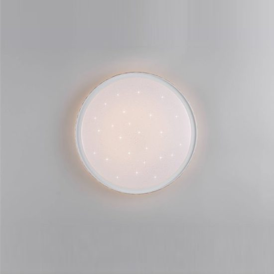 Plafoniera led 24w cct 2700k 6500k con telecomando bianca effetto cielo stellato cristallo