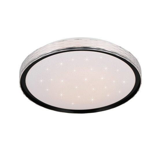 Plafoniera led 24w cct 2700k 6500k con telecomando nera effetto cielo stellato cristallo