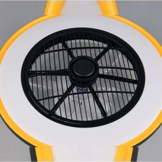 Ventilatore da soffitto con luce led 28w cct 2700k 6500k con telecomando oscillante nero oro