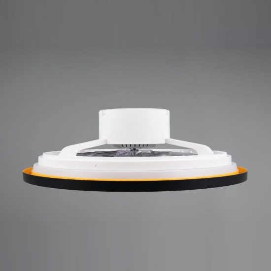 Ventilatore da soffitto con luce led 28w cct 2700k 6500k con telecomando oscillante nero oro