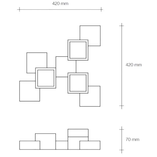Plafoniera squadrata sforzin gesso bianco design moderno