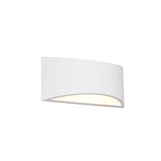 Applique per salotto bi-emissione moderna in gesso bianco verniciabile