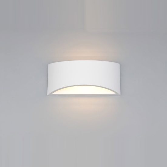 Applique per salotto bi-emissione moderna in gesso bianco verniciabile