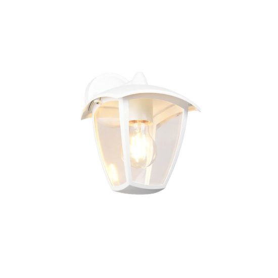 Applique da esterno ip44 moderna bianca con vetro trasparente rivolta verso il basso