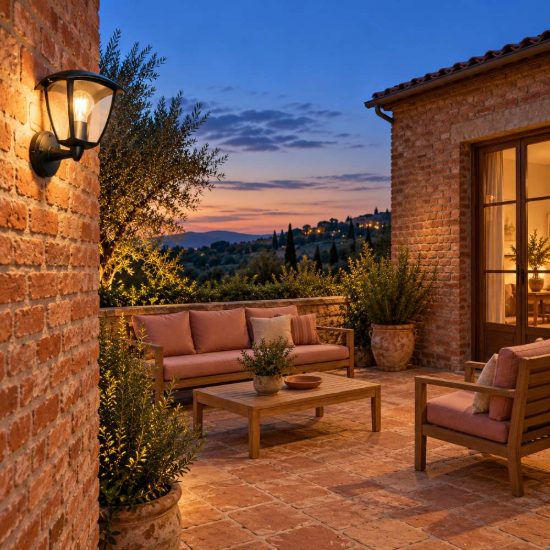 Applique da esterno ip44 moderna nera con vetro trasparente rivolta verso l'alto