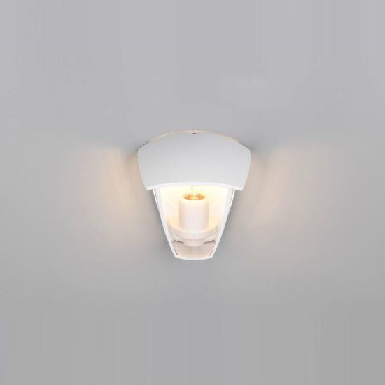 Applique da esterno ip44 bianca in alluminio pressofuso dal design classico