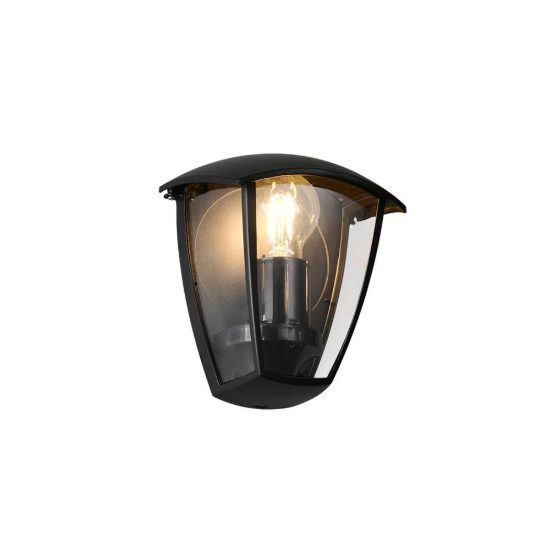Applique da esterno ip44 nera in alluminio pressofuso dal design classico