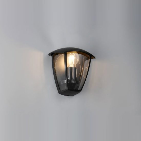 Applique da esterno ip44 nera in alluminio pressofuso dal design classico