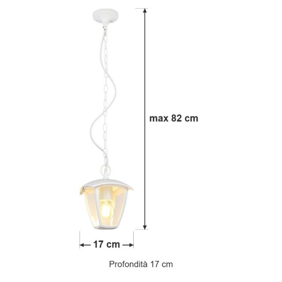 Lampada a sospensione da esterno ip44 moderna bianca in alluminio pressofuso