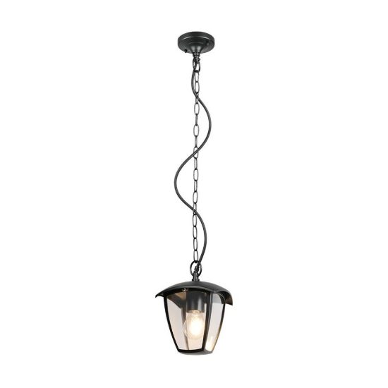 Lampada a sospensione da esterno ip44 moderna nera in alluminio pressofuso