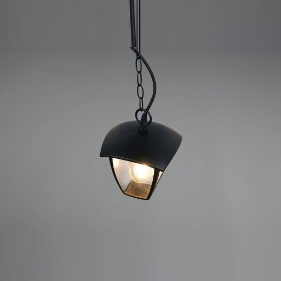 Lampada a sospensione da esterno ip44 moderna nera in alluminio pressofuso