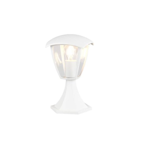Lampioncino da giardino ip44 moderno bianco in alluminio pressofuso