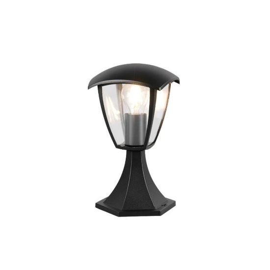 Lampioncino da giardino ip44 moderno nero in alluminio pressofuso