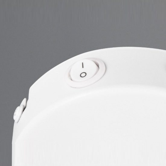 Applique per comodino camera da letto con faretto orientabile bianca oro effetto legno interruttore