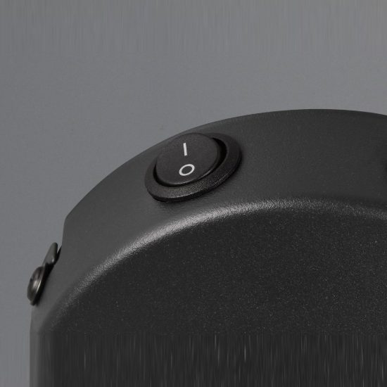 Applique per comodino camera da letto con faretto orientabile nera oro effetto legno interruttore