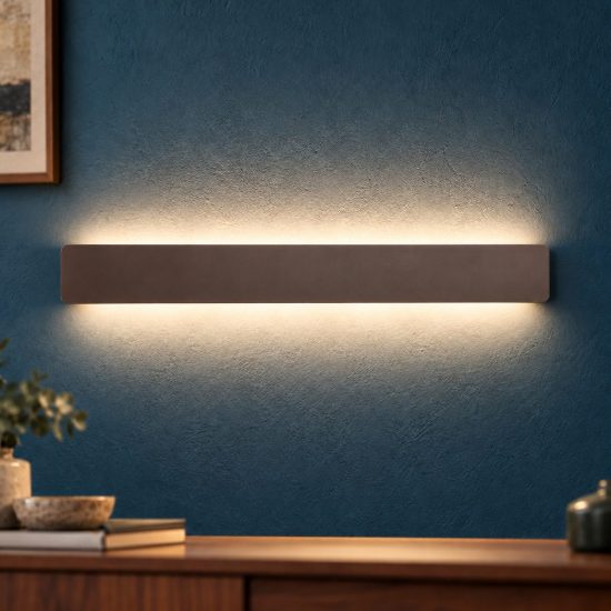 Applique piccola per soggiorno moderna biemissione caffe led 20w cct 2700k 4000k