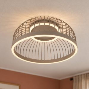 Plafoniera a gabbia per camera da letto moderna tortora led 22w cct 2200k 3300k 4000k dimmerabile