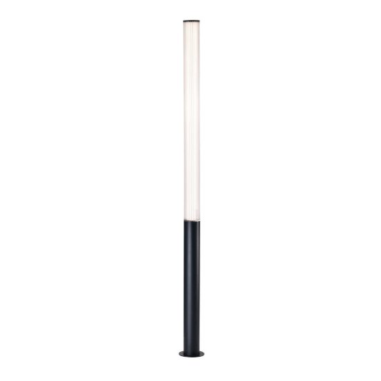 Lampione alto per esterno giardino h205 cm cilindrico nero led 43w 3000k ip65