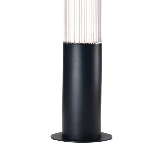 Lampione alto per esterno giardino h205 cm cilindrico nero led 43w 3000k ip65