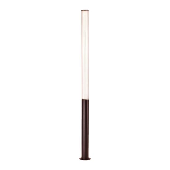 Lampione da giardino cilindrico corten led 43w 3000k ip65 h205 cm