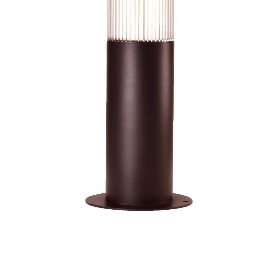 Lampione da giardino cilindrico corten led 43w 3000k ip65 h205 cm