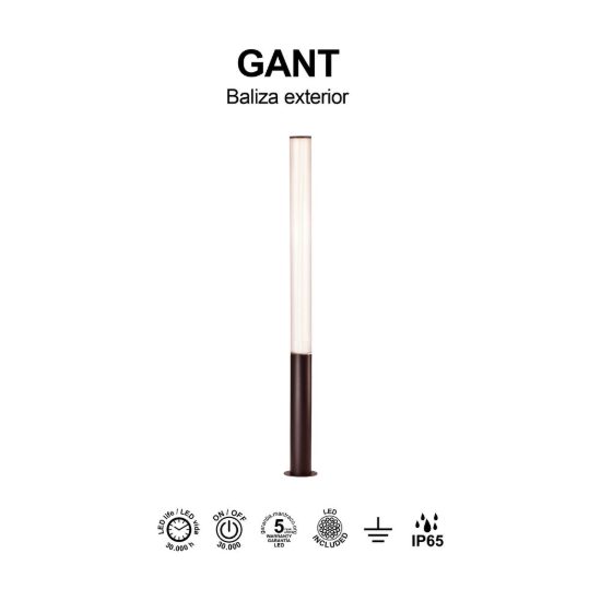 Lampione da giardino h155 cm moderno ip65 corten led 32w 3000k
