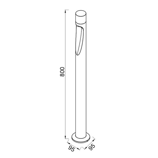Paletto lampione da giardino led 6w 3000k ip65 moderno grigio scuro h80 cm